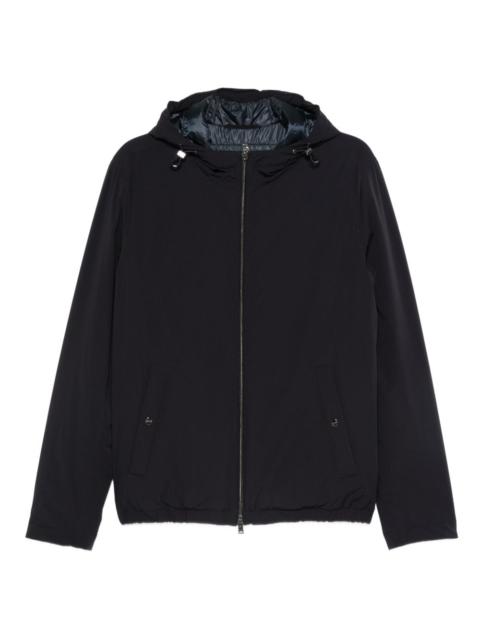 hooded zip-front jacket