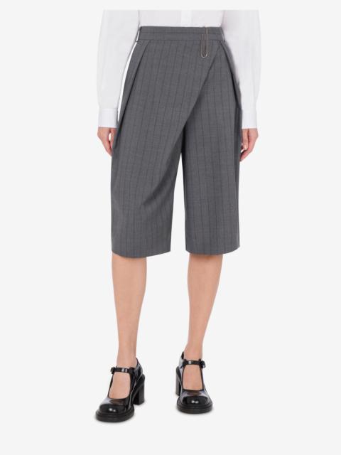 WOOL PINSTRIPE BERMUDA SHORTS OFFICE INSPIRATION
