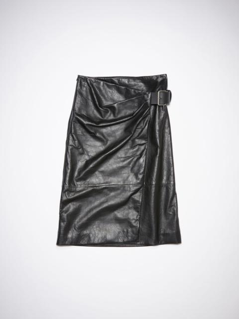 Leather wrap skirt - Black