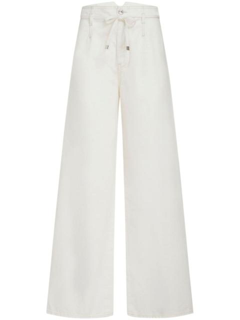 belted high-rise wide-leg jeans