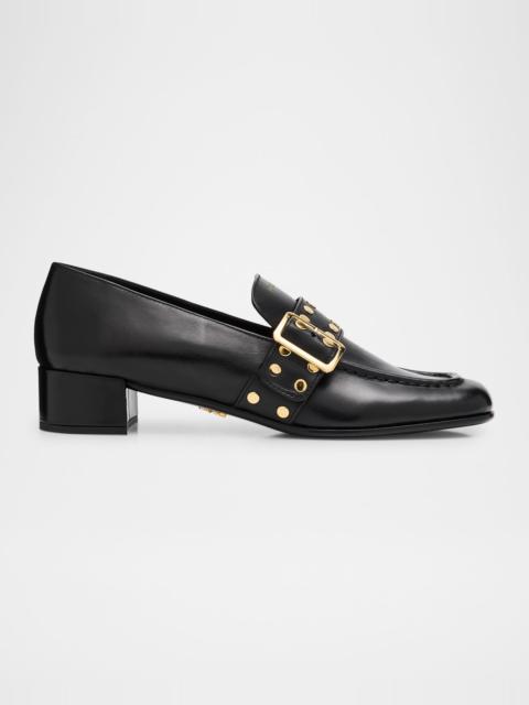 Studded Spazzolato Fume Modellerie Loafers