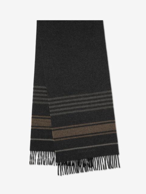 Grey/brown wool and cashmere scarf
