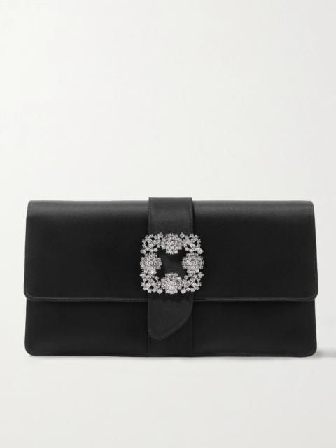 Capri Crystal-embellished Satin Clutch