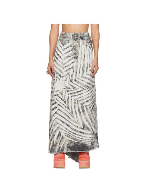 SSENSE Exclusive White & Black Denim Maxi Skirt