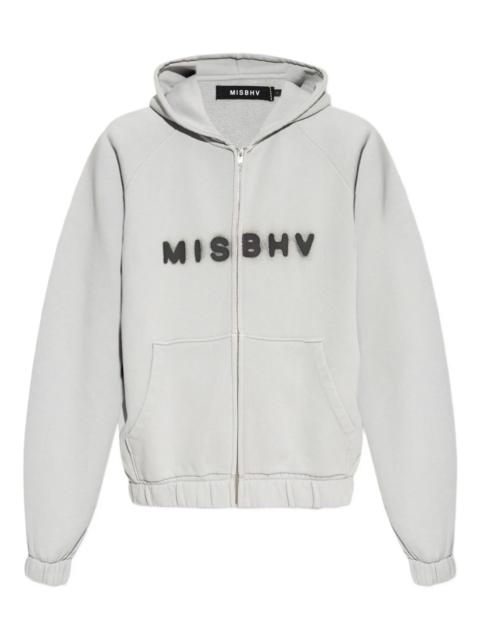 logo-print zip-up hoodie