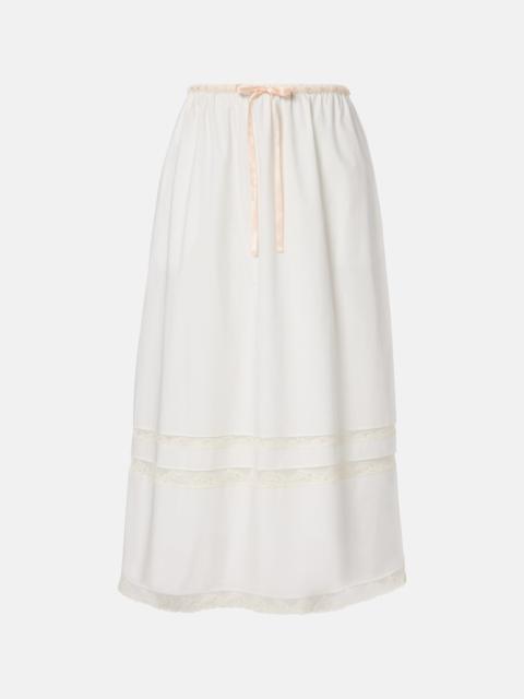 Alma lace-trimmed midi skirt