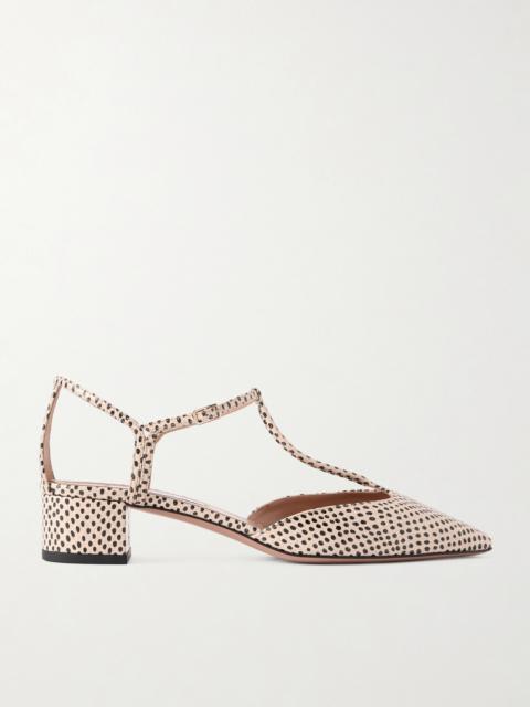 Sorbonne 35 Polka-dot Textured-leather Pumps