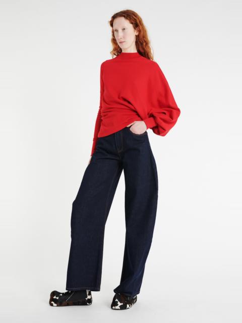 SLOUCHED SLEEVE SWEATSHIRT RED