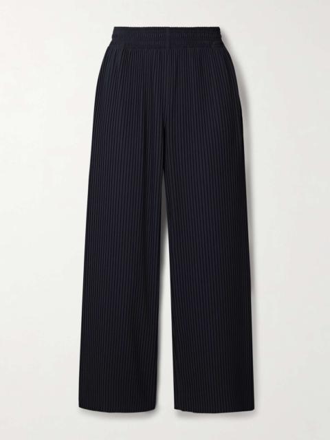Leisure Rolanda cropped plissé-crepe wide-leg pants