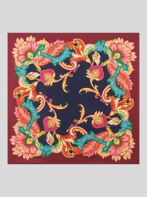 SILK SCARF WITH FLORAL JACQUARD MOTIF
