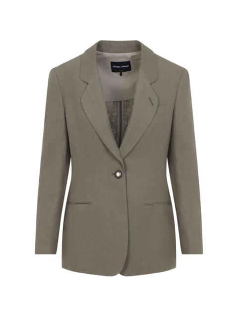 single-button linen jacket