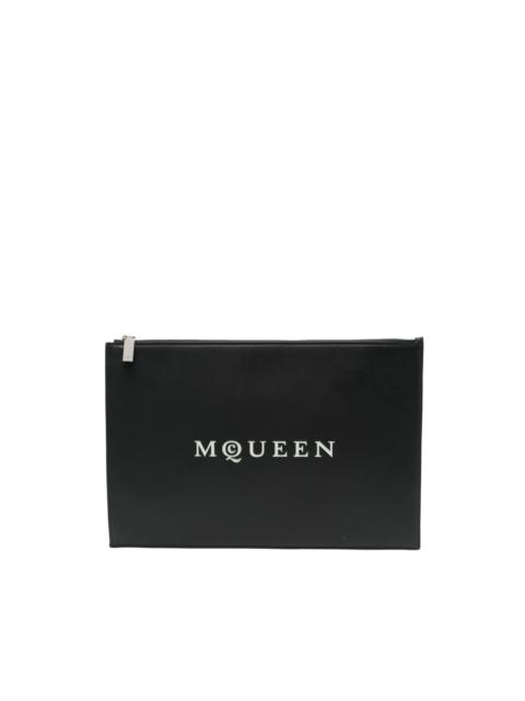 logo-print clutch bag