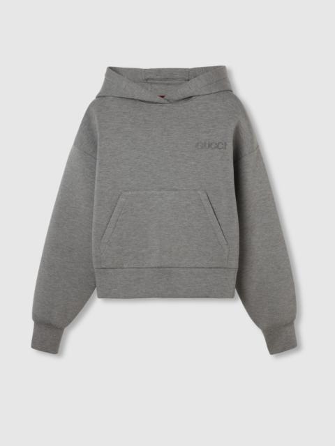 Viscose jersey hooded sweatshirt
