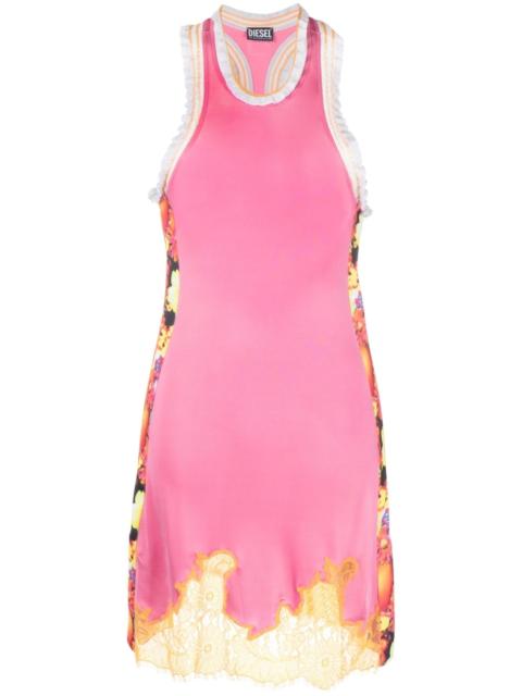 D-Vazir floral-lace sleeveless minidress