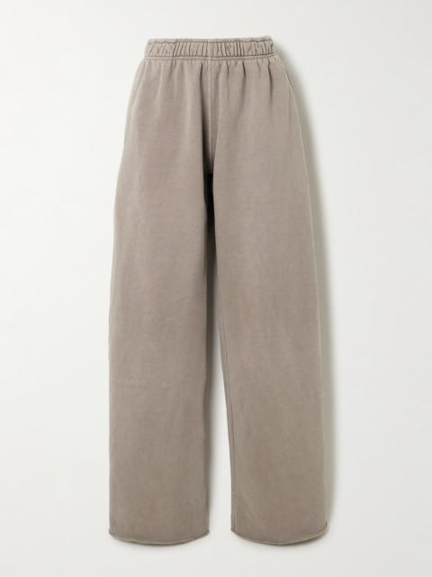 Cotton-jersey Wide-leg Track Pants