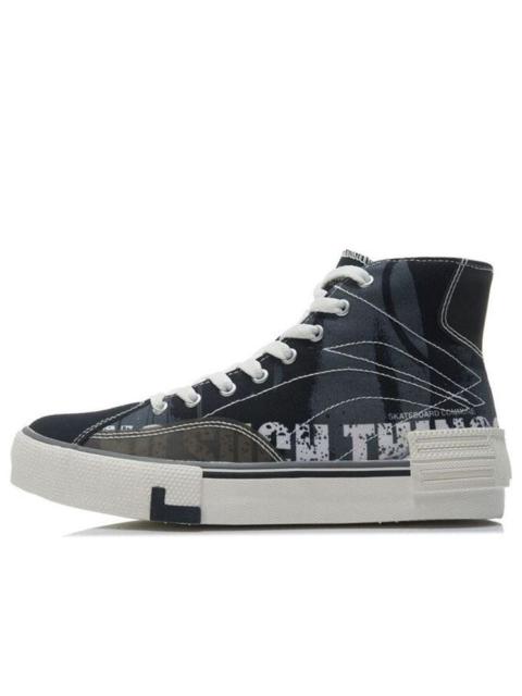(WMNS) Li-Ning Lifestyle High Top Skate Shoes 'Black White' AETR002-1