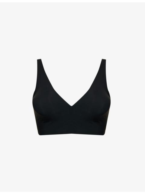 Pure Skin V-neck stretch-woven bra