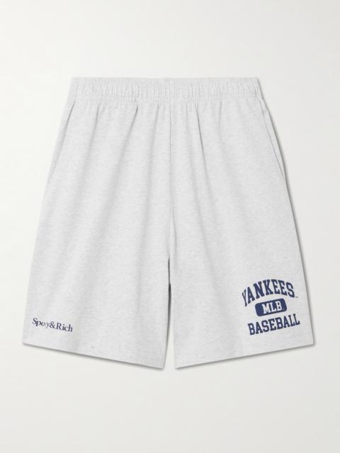 + New York Yankees Gym Printed Cotton-jersey Shorts