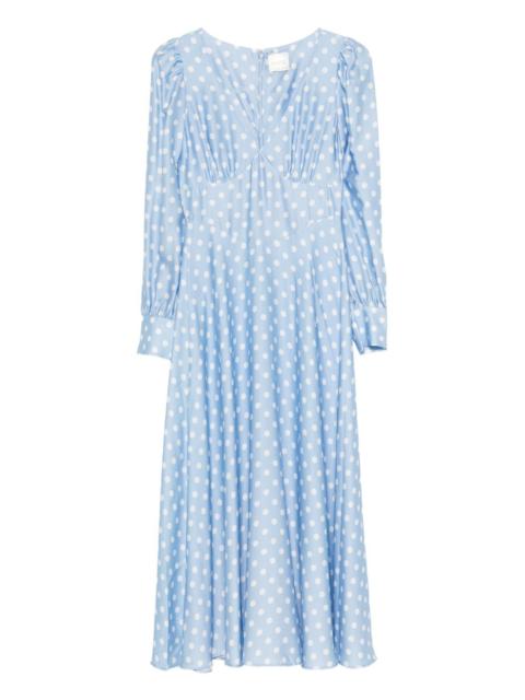 Tillie polka-dot V-neck maxi dress