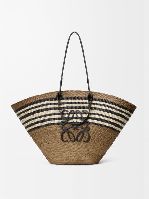 Large Anagram basket in iraca palm and calfskin