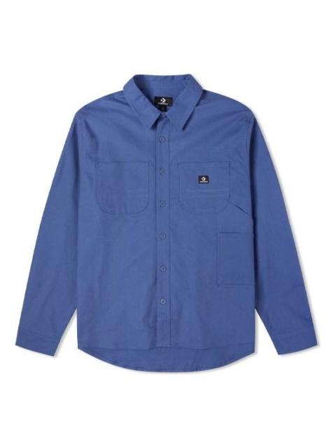 Converse Carpenter Pocket Button Down Long Sleeve Shirt 'Vintage Blue' 10022950-A02