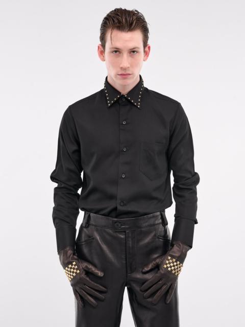 Gold Studded Lamb Leather Gloves