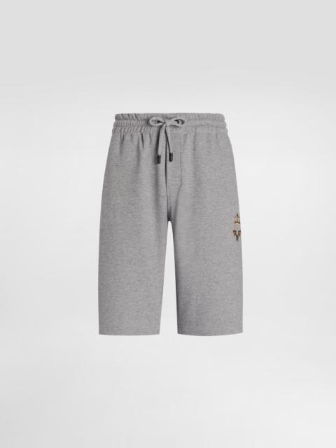 Jersey jogging shorts with embroidery