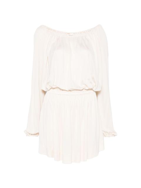 gathered jersey mini dress