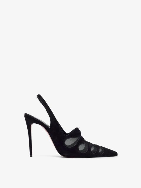 Circus Max 100 black suede slingback pumps