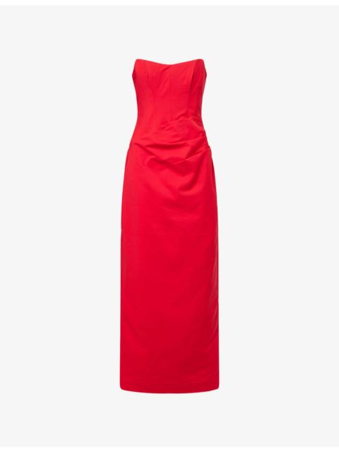 Lani Corset Cotton-Blend Maxi Dress