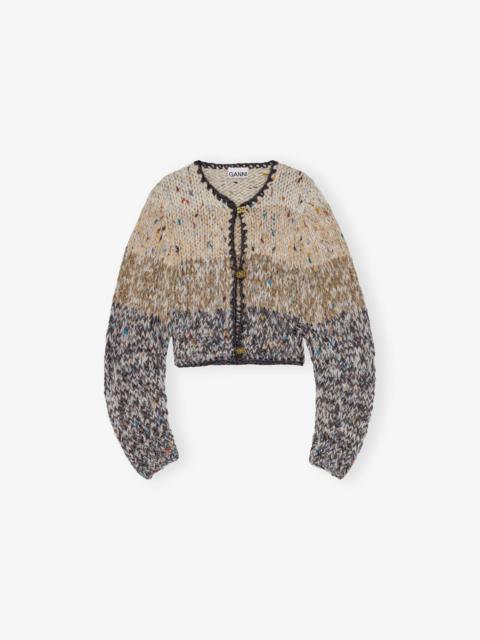 STRIPED HANDKNIT CROP CARDIGAN