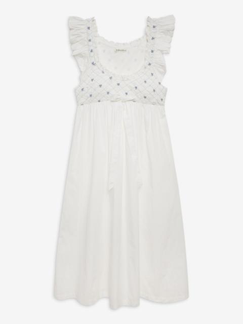 Birdie Bow Smocked Midi Slip Dress