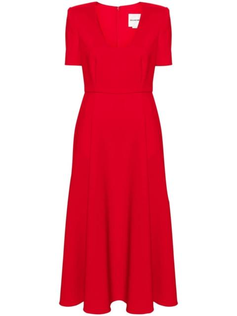 A-line crepe midi dress