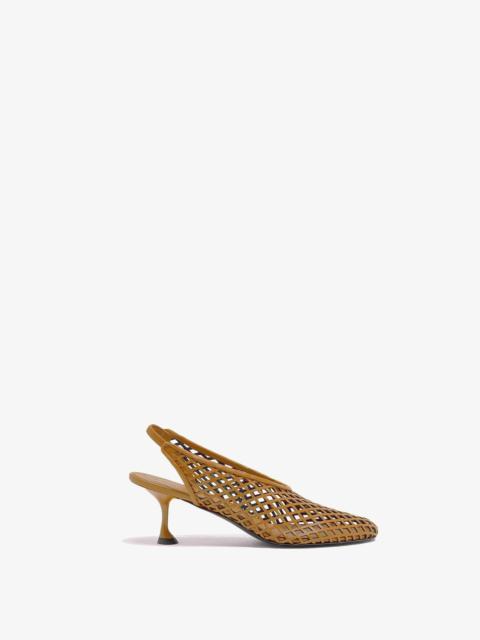 Tee Perforated Slingback Pumps in Nappa