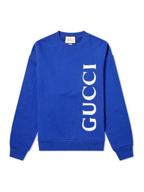 Gucci Large Logo Round Neck Sports Royal blue 599345-XJB1C-4118
