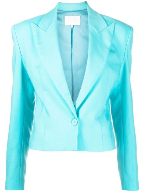 cropped padded-shoulder blouse