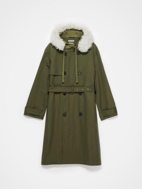 WOMENS DOUBLE BREASTED PARKA IN HUNTER GREEN