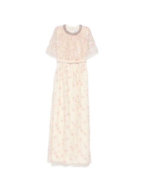 sequined-florals embellished dress