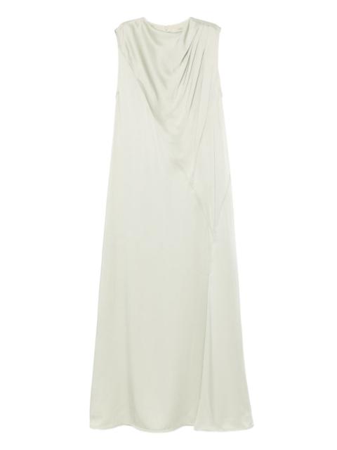 pleated sleeveless maxi dress
