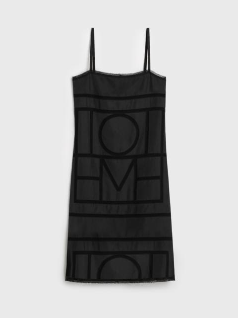 Monogram silk dress washed black