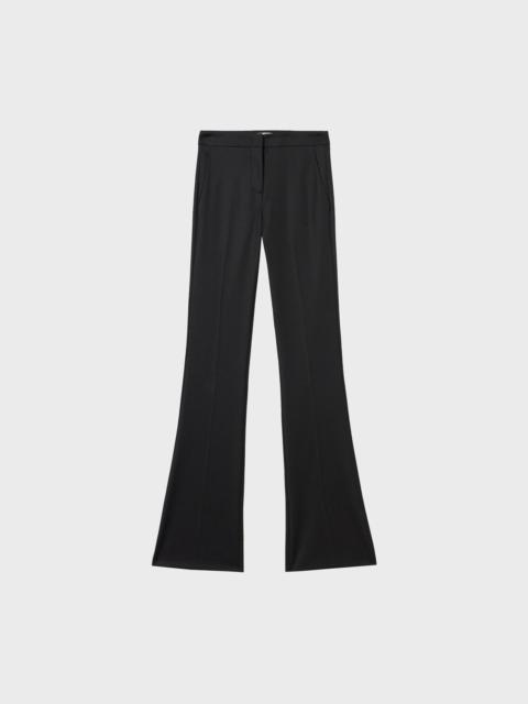 DIAGONAL-WEAVE WOOL PIPE TROUSERS