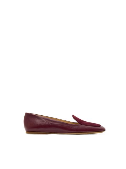 Aveda Flat Loafer in Bordeaux Leather & Suede