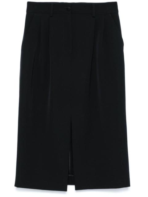 pleated midi skirt