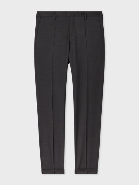 Slim-Fit Brown Puppytooth Wool Trousers