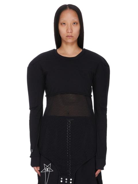 Black Champion Edition Girdered Cropped Harness T-shirt