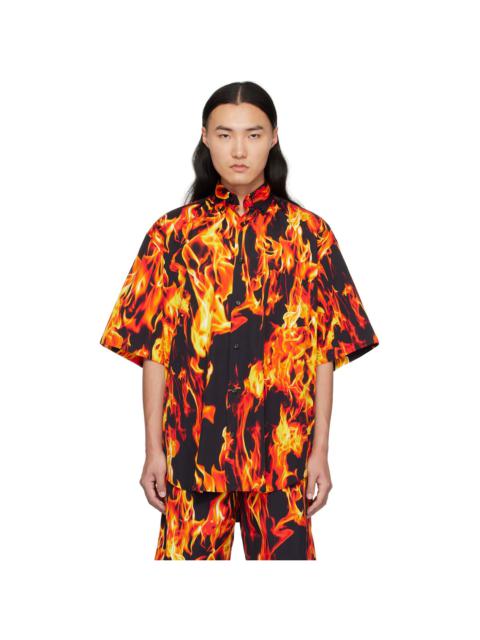 Black & Orange Fire Shirt