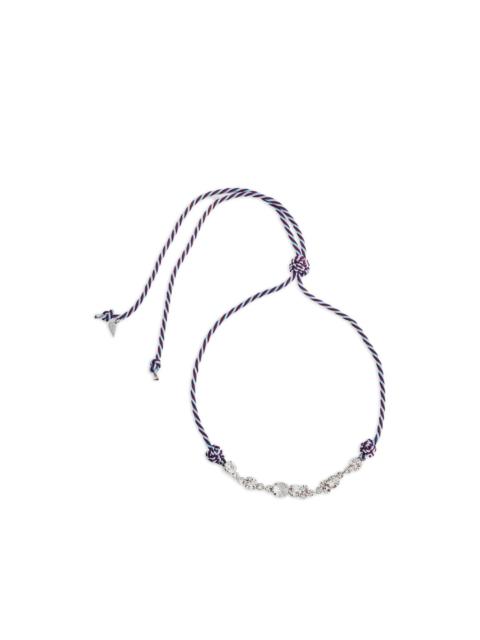 braided cord crystal-embellished necklace