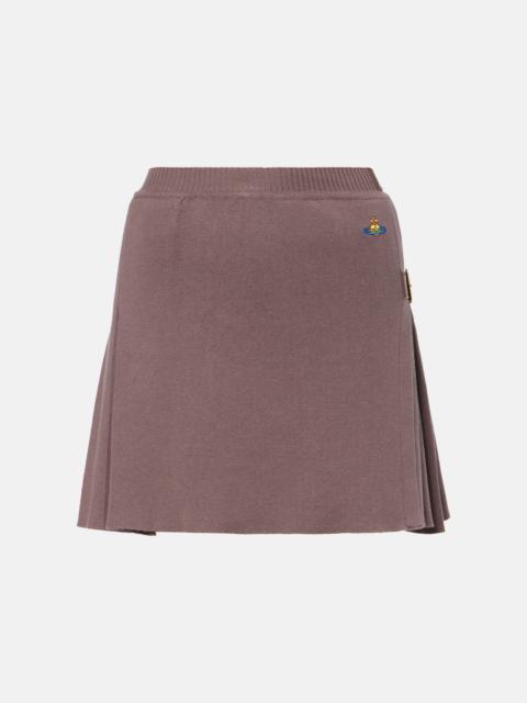 Bea Kilt cotton and cashmere miniskirt