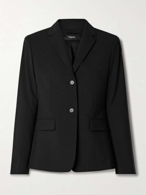 Wool-blend blazer Black
