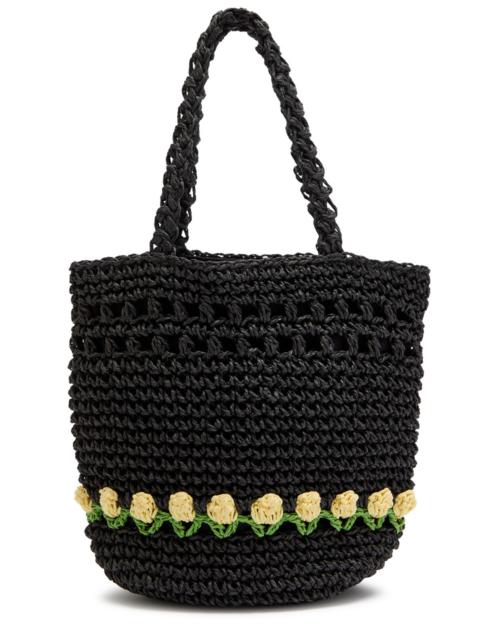 Damson Madder Tulip Raffia top Handle bag